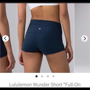 Lululemon wunder shorts